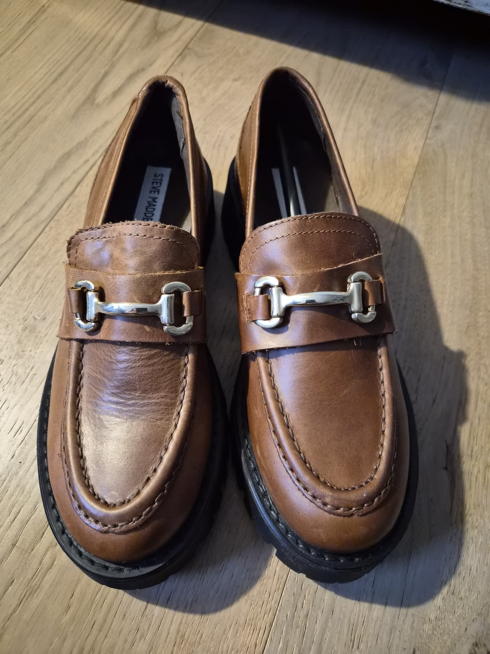Steve Madden Women's Brown Leather Loafers